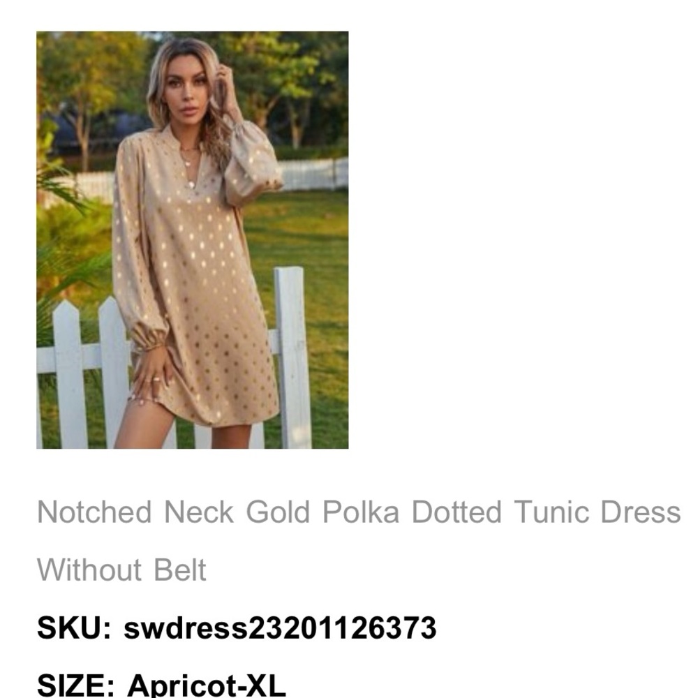 XL Nude and Gold Polka Dot Dress from Shein.